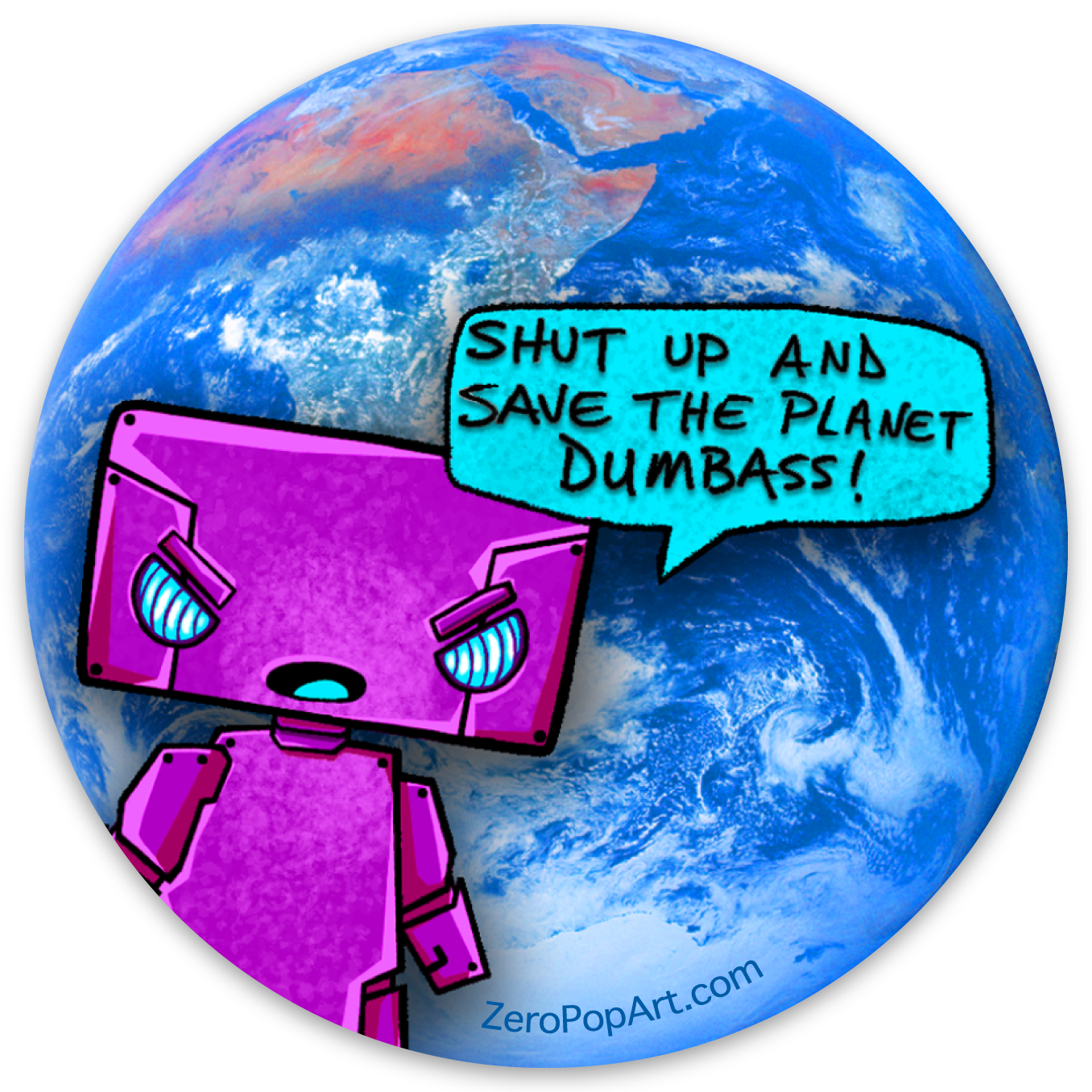 Save The Planet Circle Sticker 3"x 3"