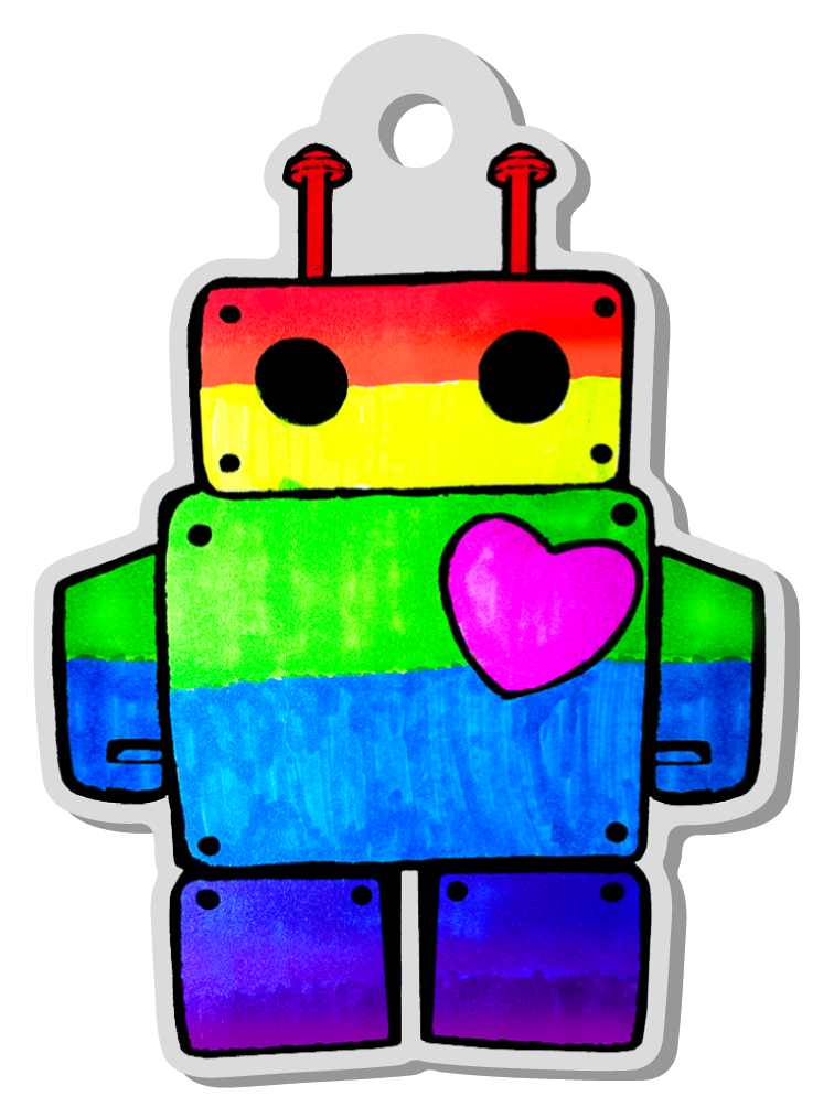 RainbowBot acrylic keychain