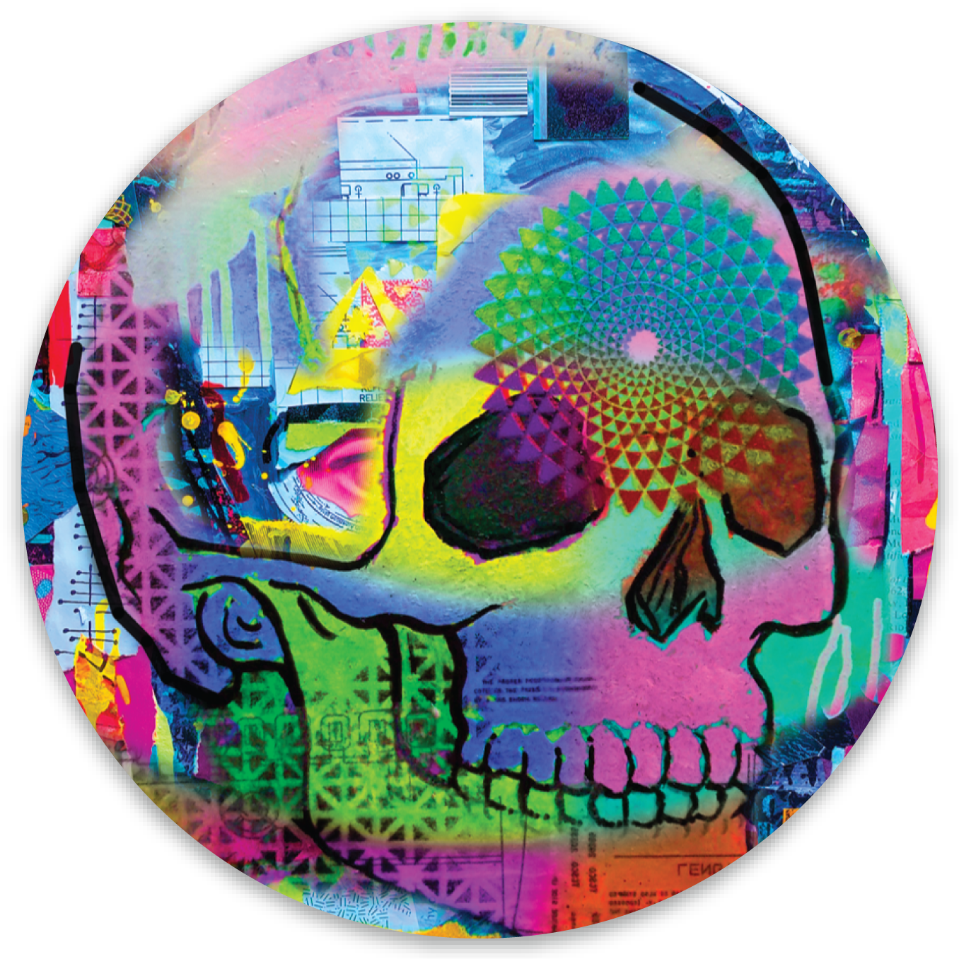 Psychedelic Skull Circle