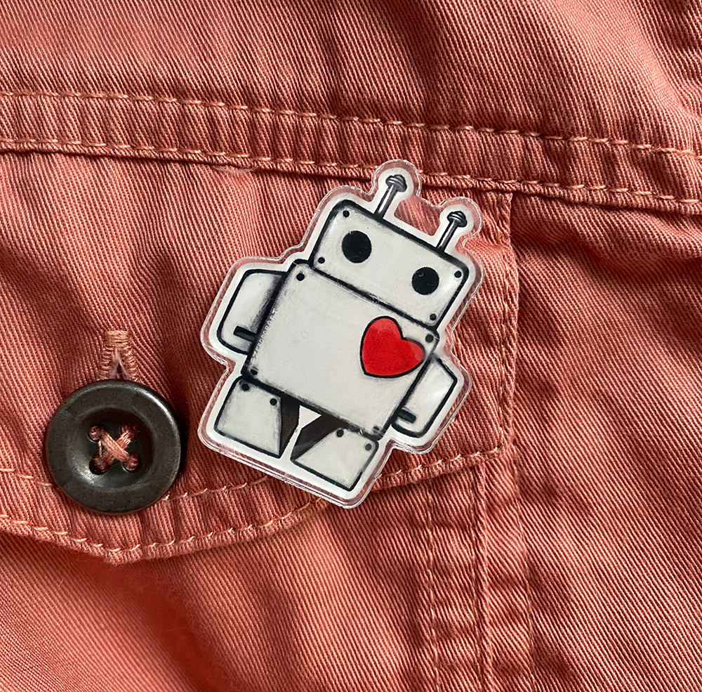 Heartbot Acrylic Pin