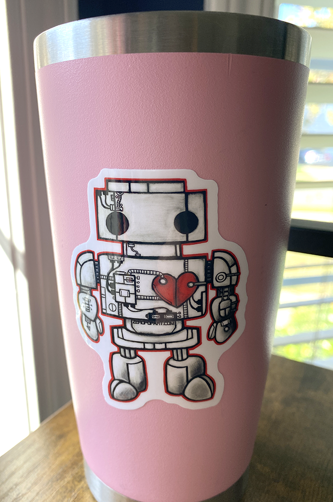 Turbo Heartbot Sticker