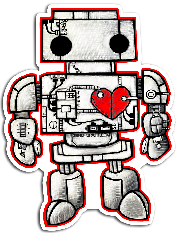 Turbo Heartbot Sticker