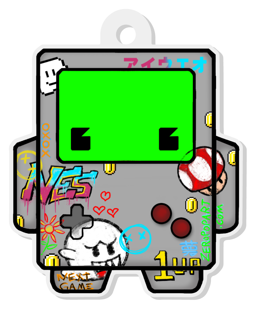 Tatted GameBot acrylic keychain