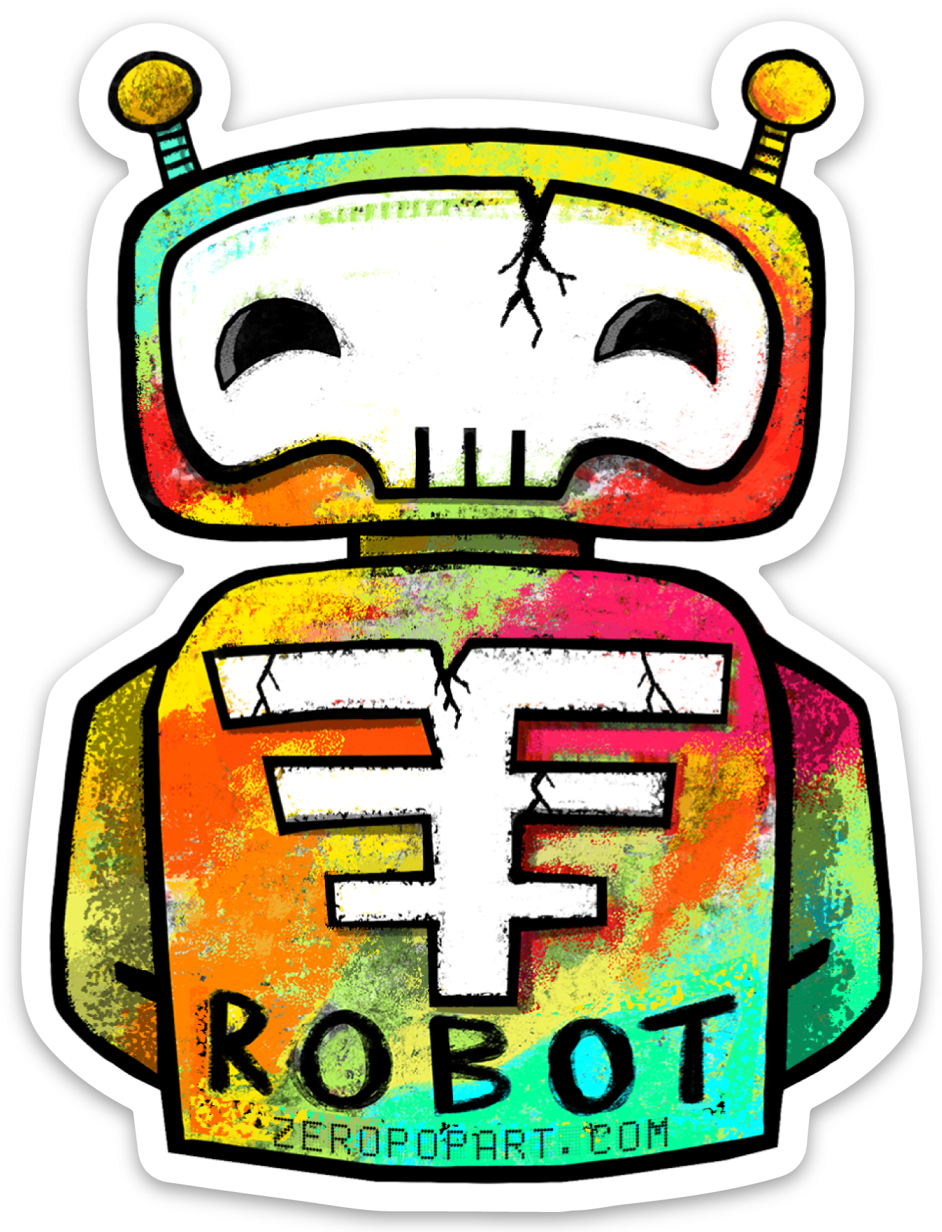 Painted Robot Sticker