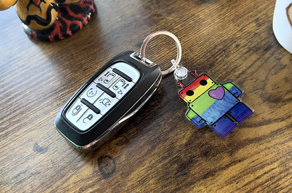 RainbowBot acrylic keychain