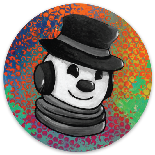 Circle Snowman Sticker 3"x 3"