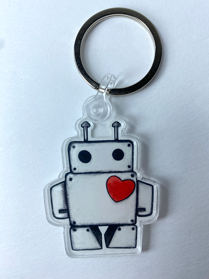 Heartbot acrylic keychain
