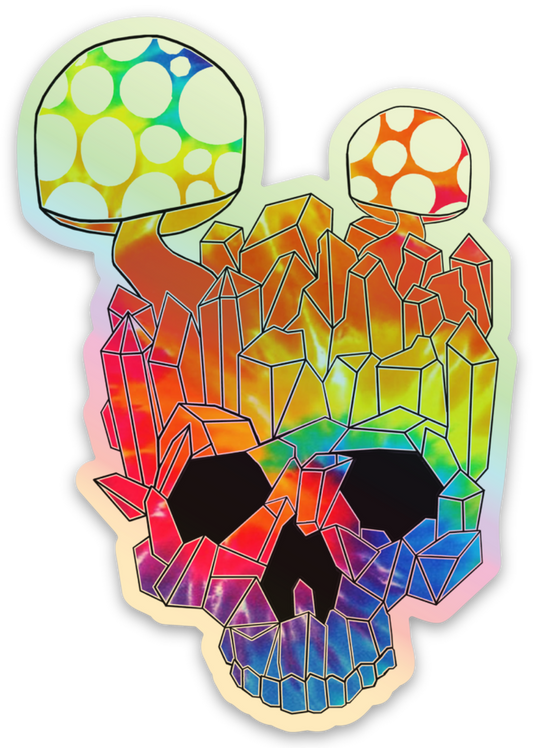 Hologram Crystal Skull Sticker