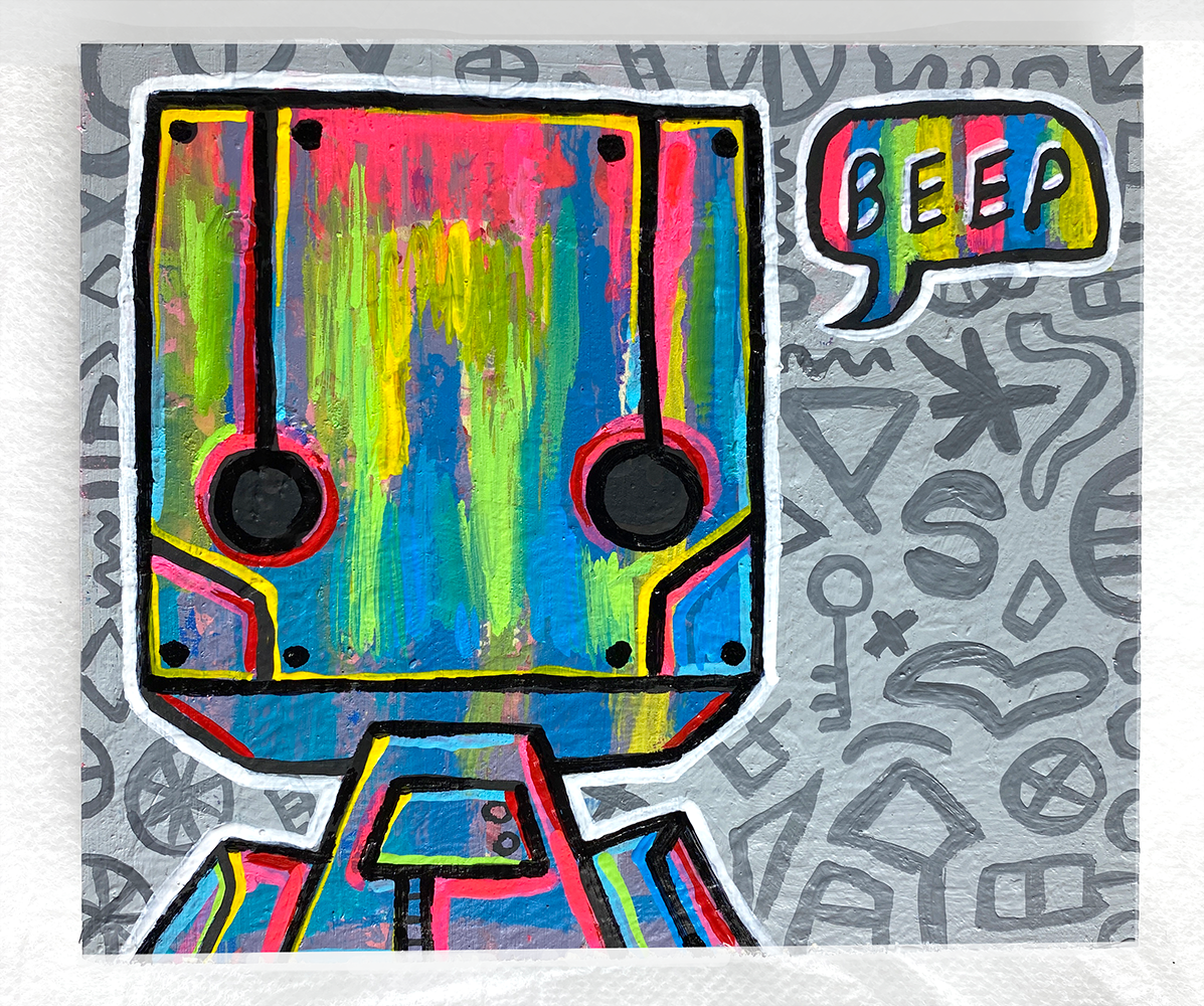 Beep Bot Painting  5.25" x 6"